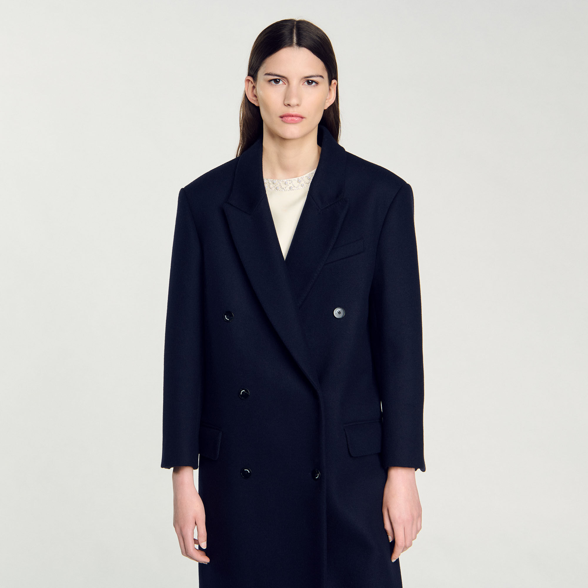 Cappotto lungo in misto lana