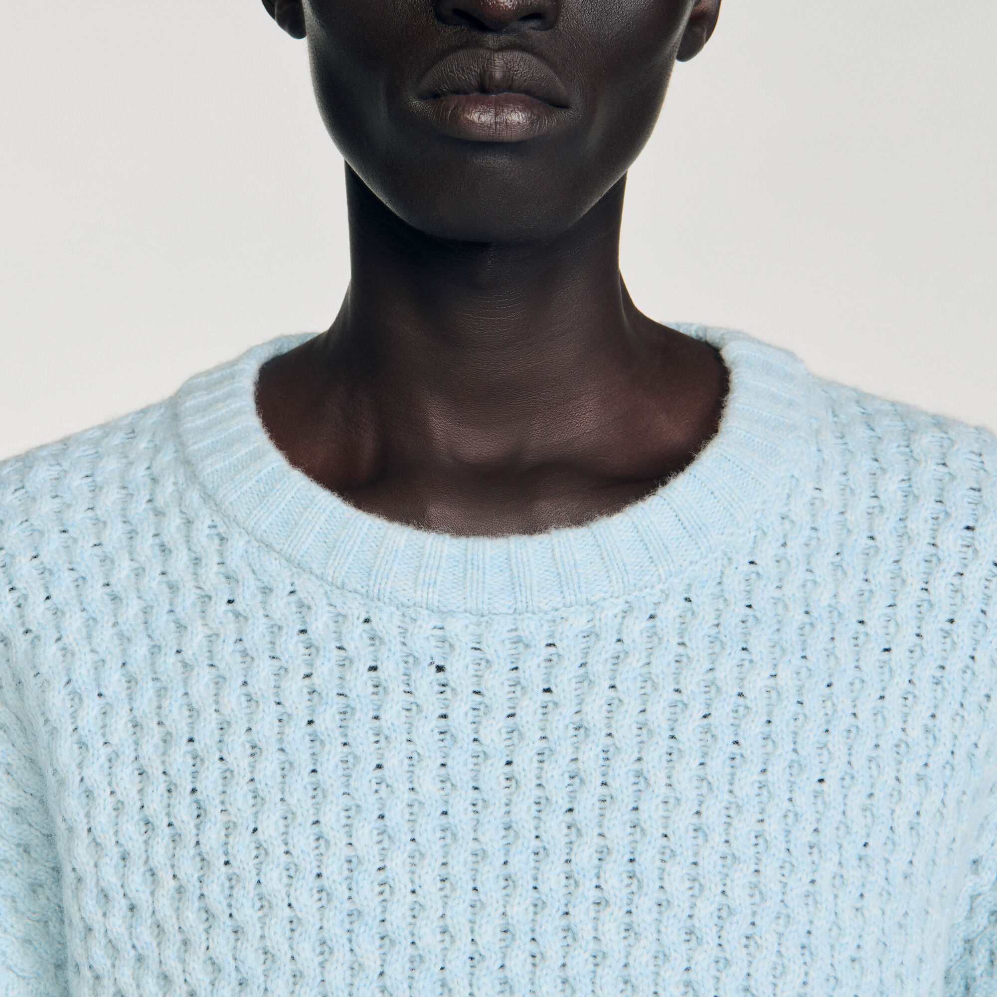Maglione in lana punto nido d'ape
