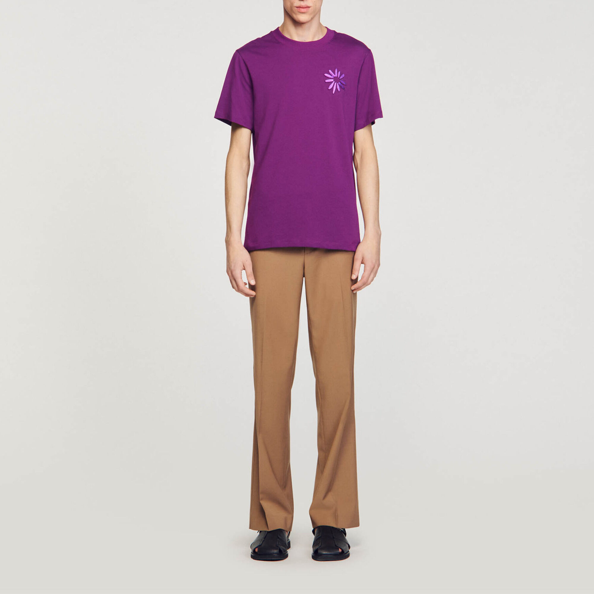 T-shirt in cotone con fiore