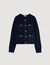 Cardigan con dettagli in denim