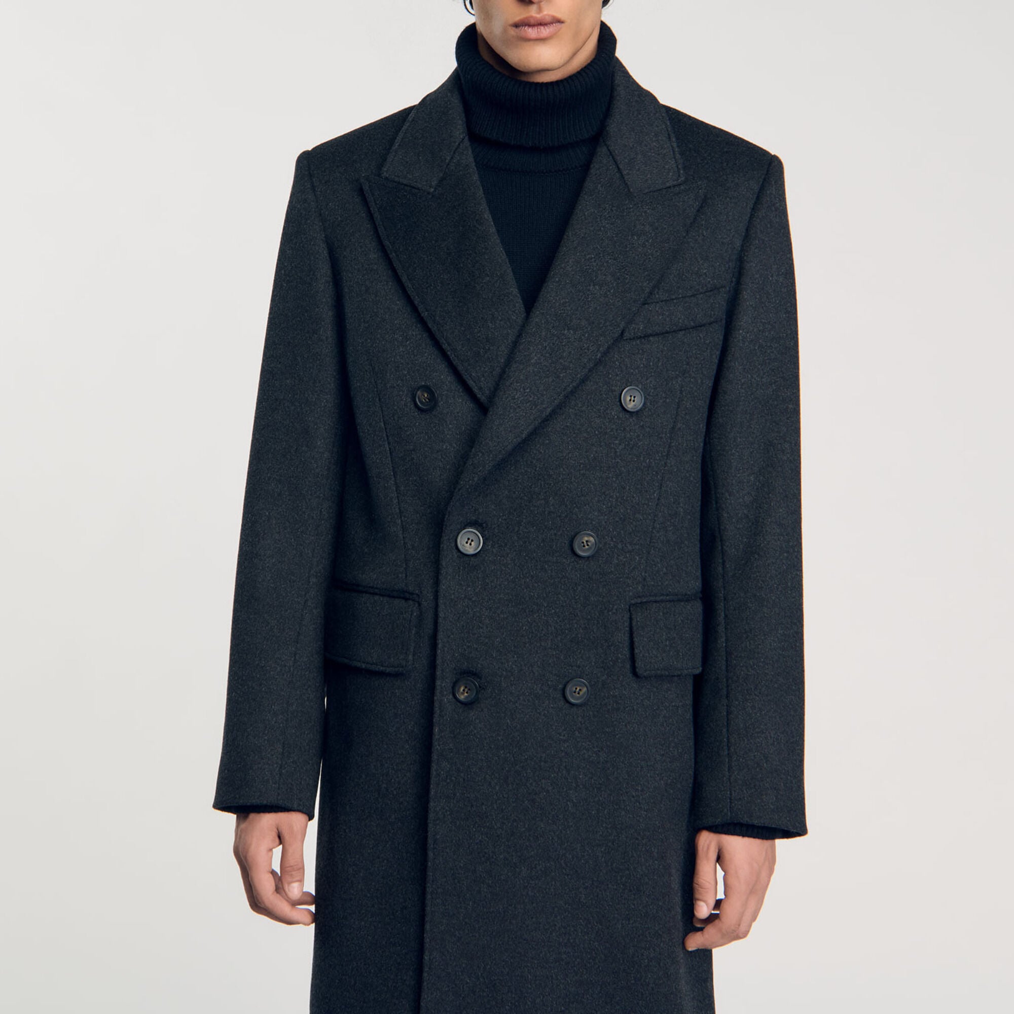 Cappotto a 3/4 a doppiopetto - Uomo | Sandro