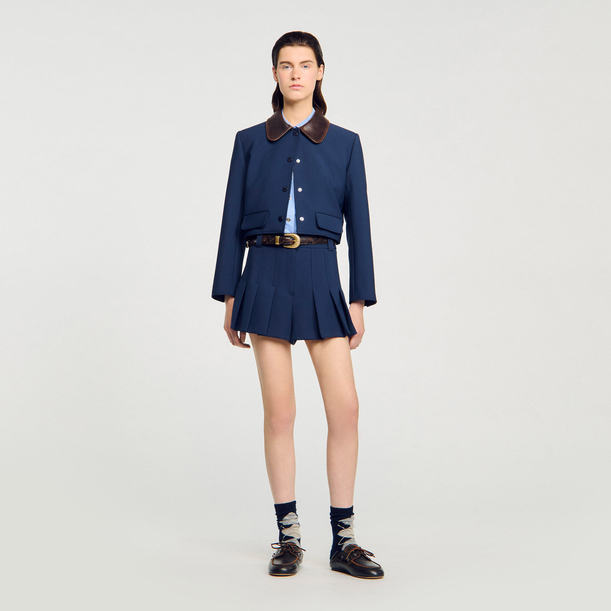 Short sartoriale plissettato