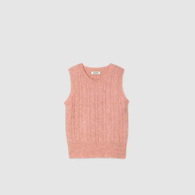Maglione smanicato ritorto