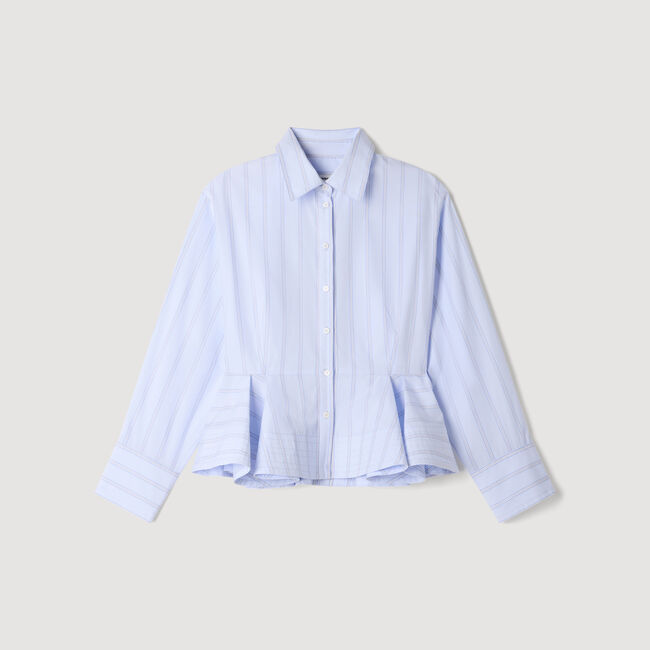 Camicia con baschina a righe