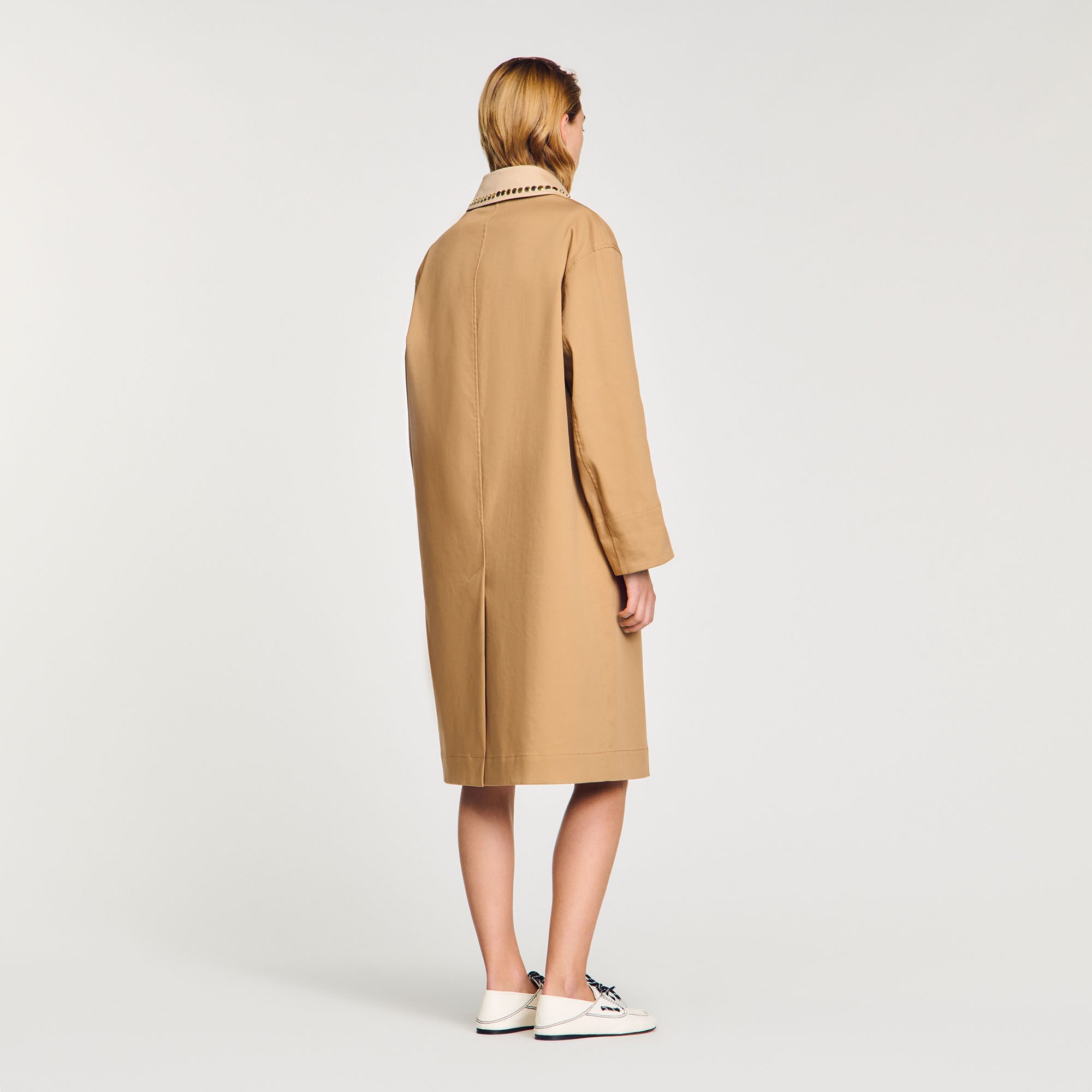 Trench con colletto glitterato