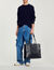 Borsa shopping grande in pelle goffrata