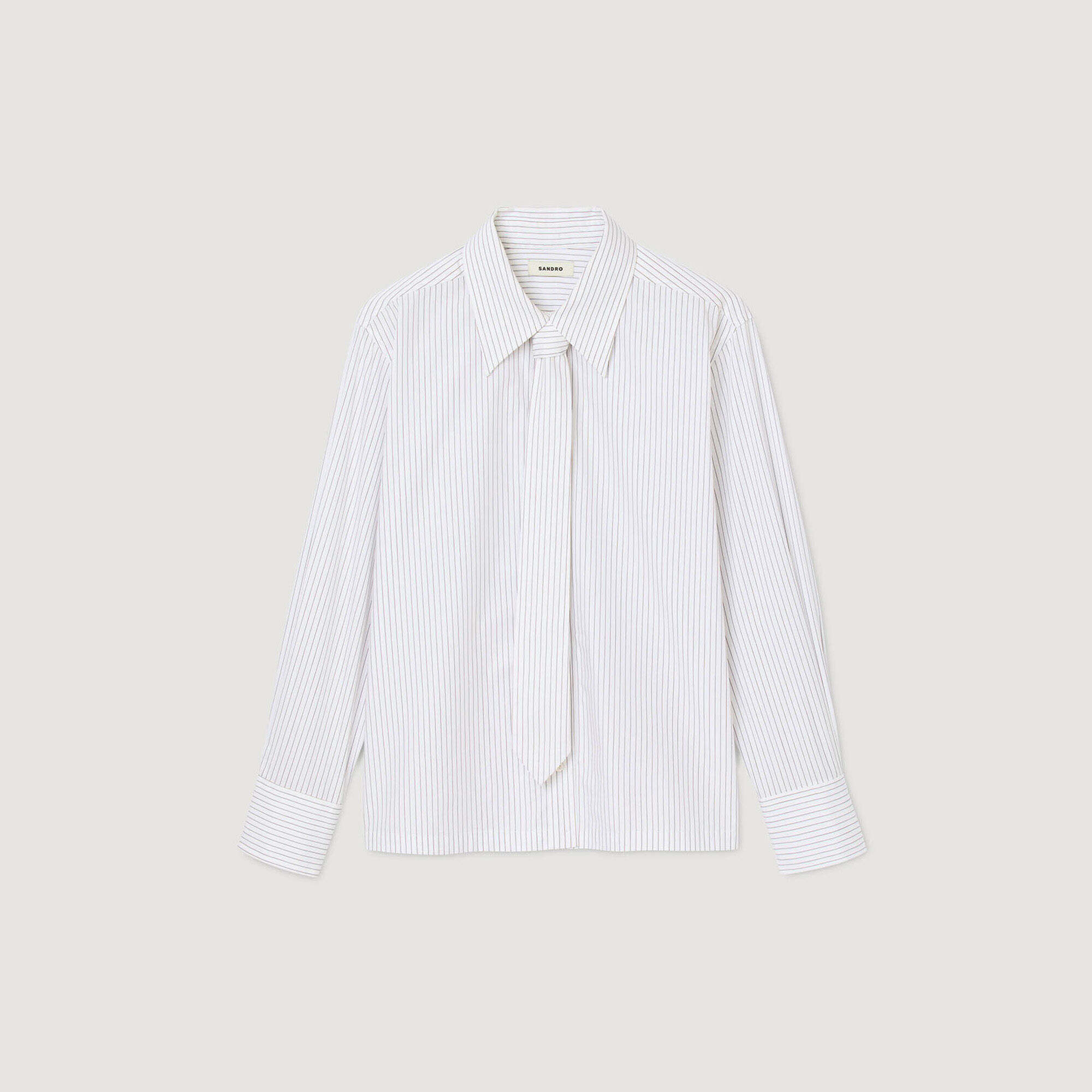 Camicia a righe con cravatta staccabile