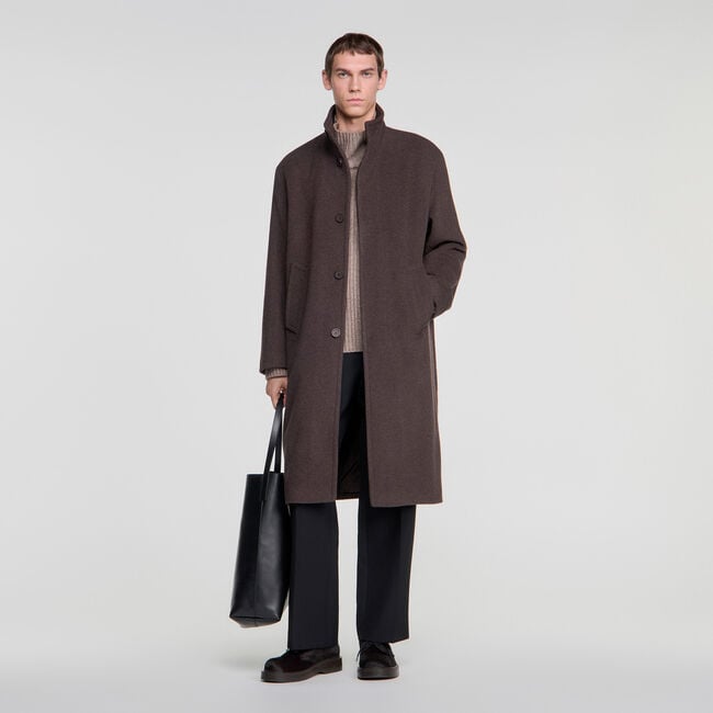 Cappotto lungo in lana e cashmere - Uomo | Sandro