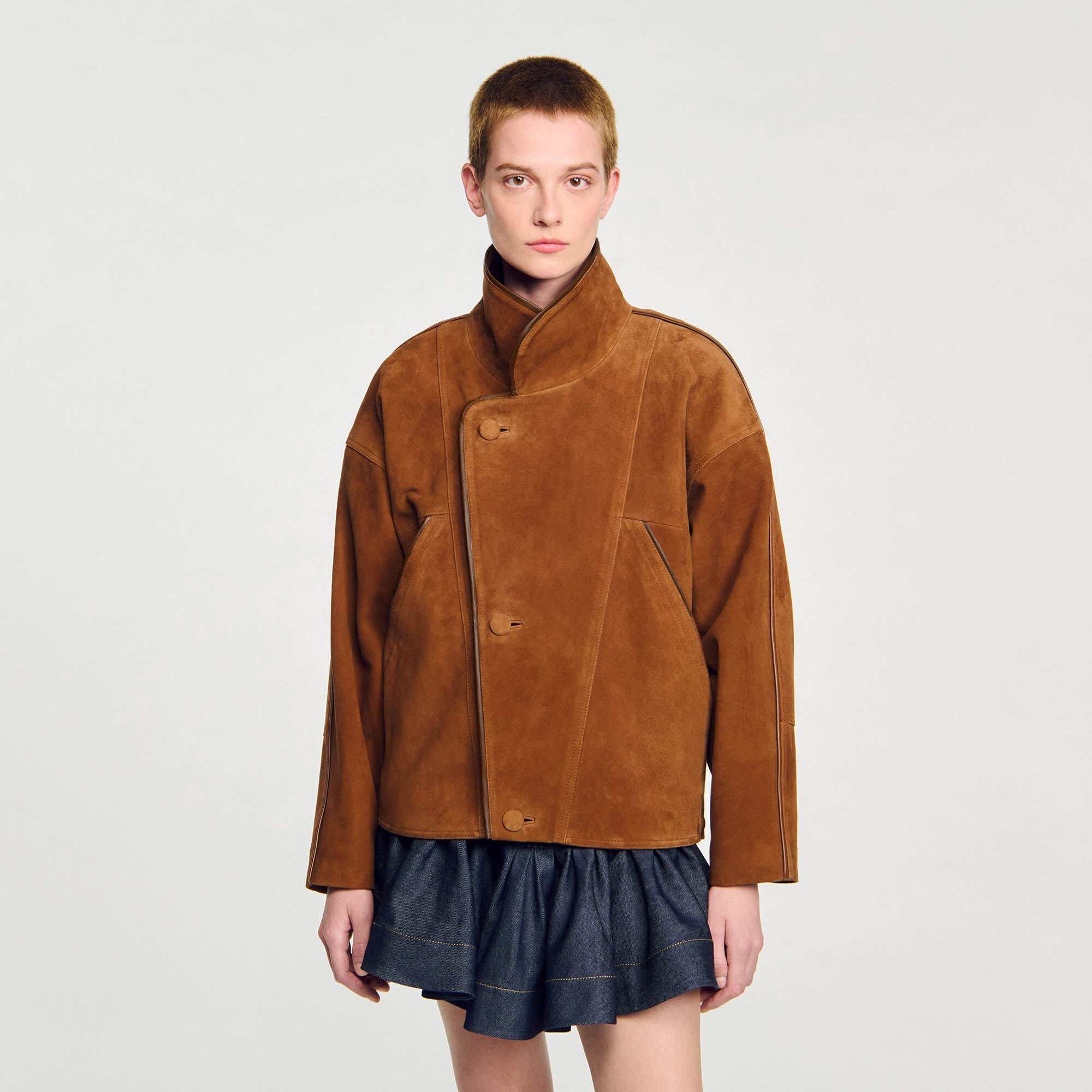 Giubbotto in scamosciato oversize