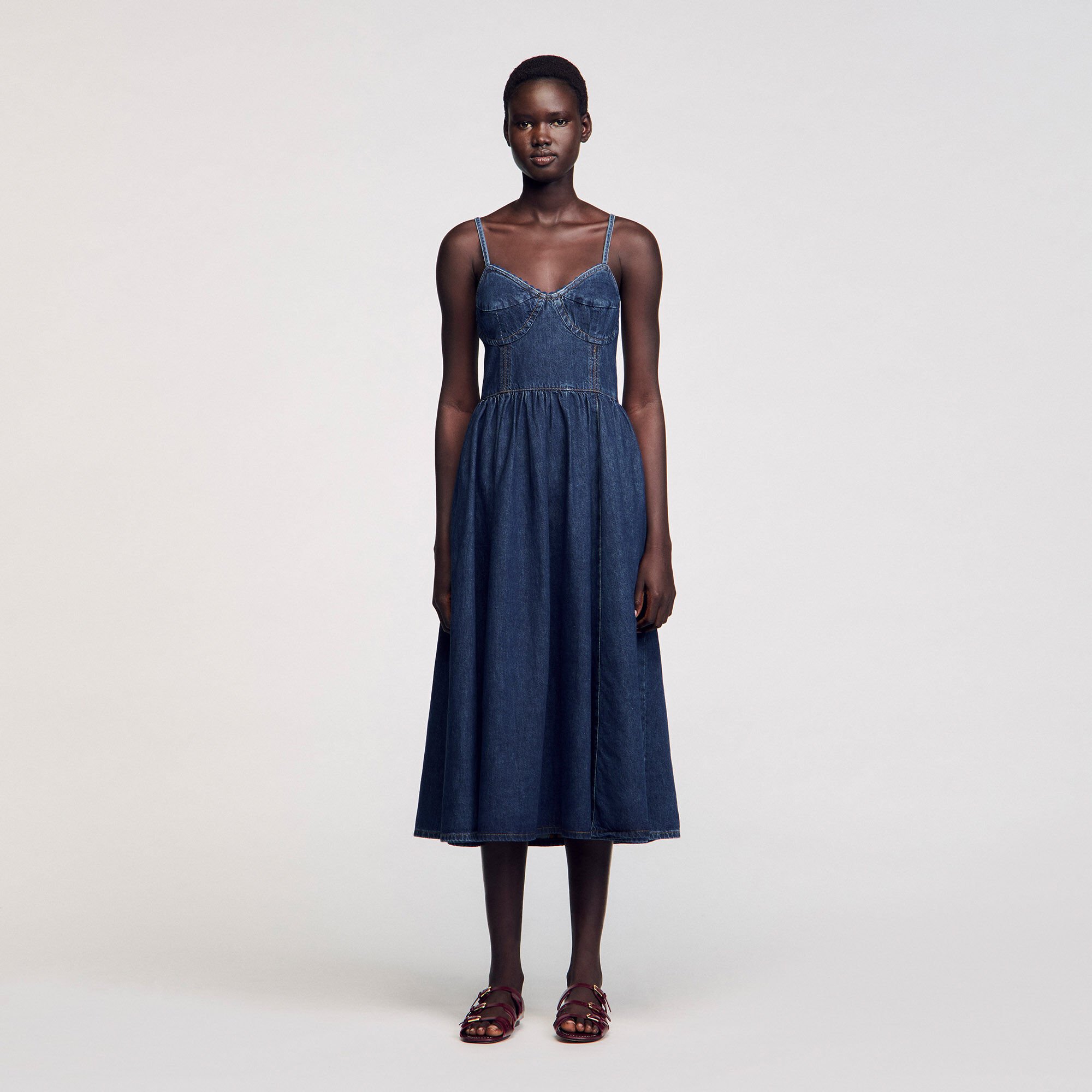 Abito midi in denim