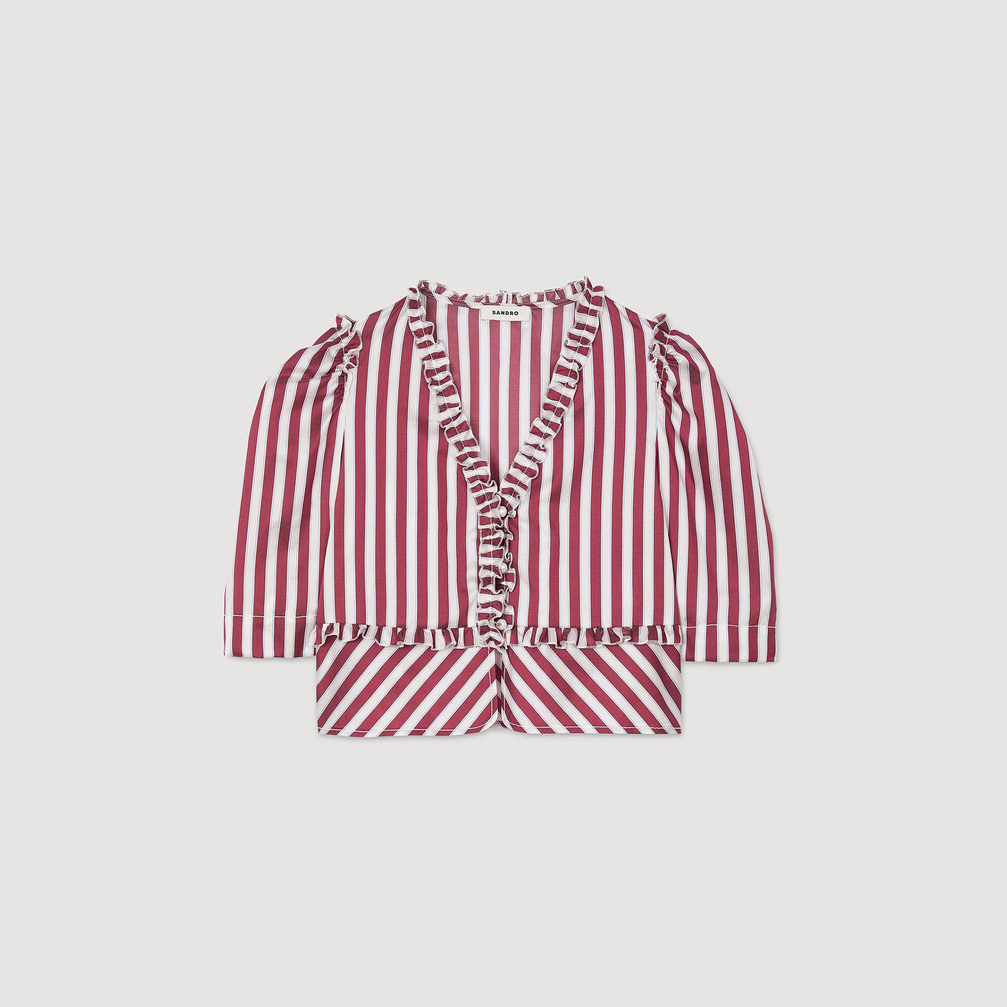 Camicia a righe con volant