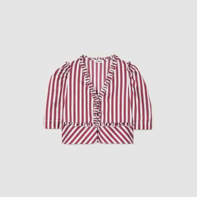 Camicia a righe con volant