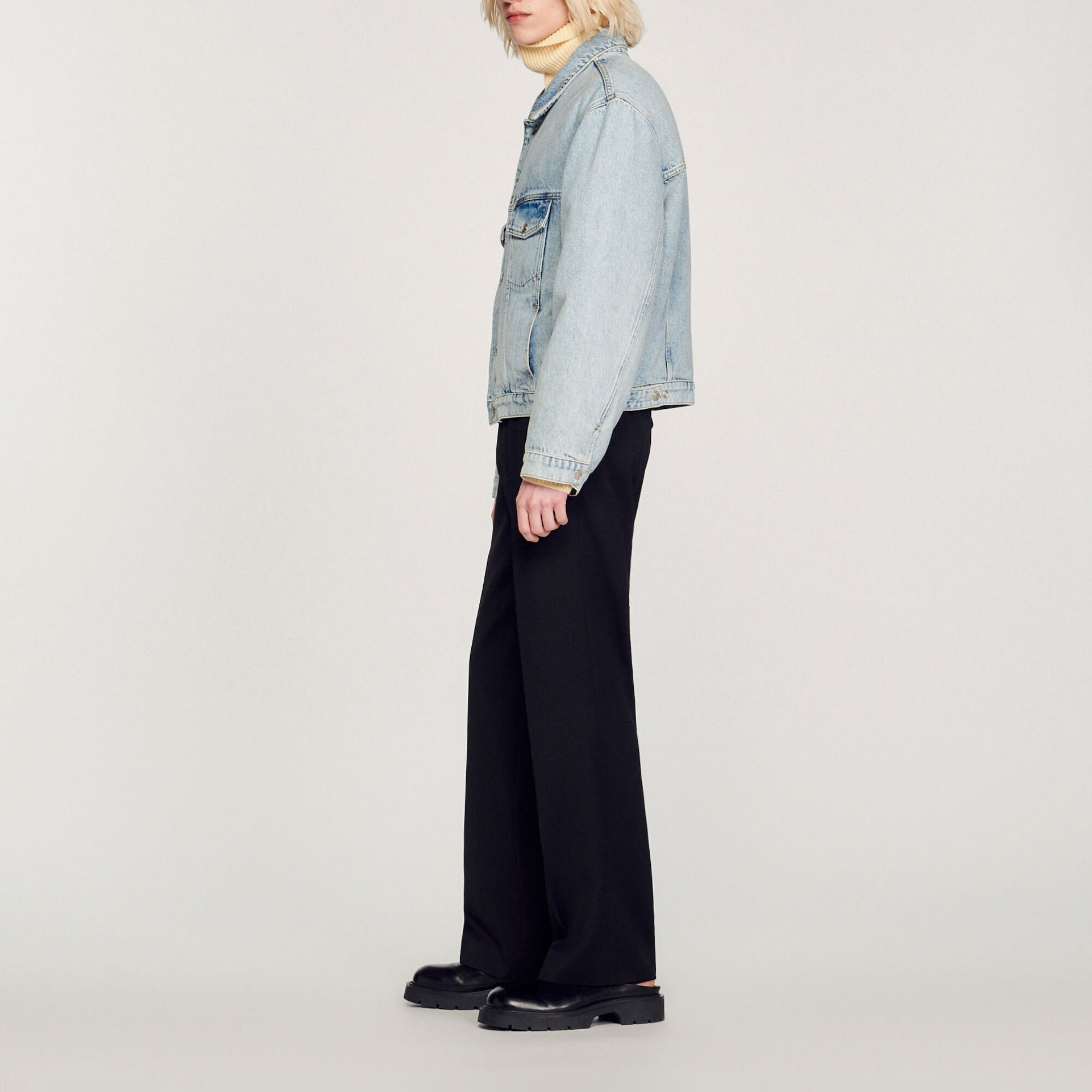 Giubbotto in denim felpato