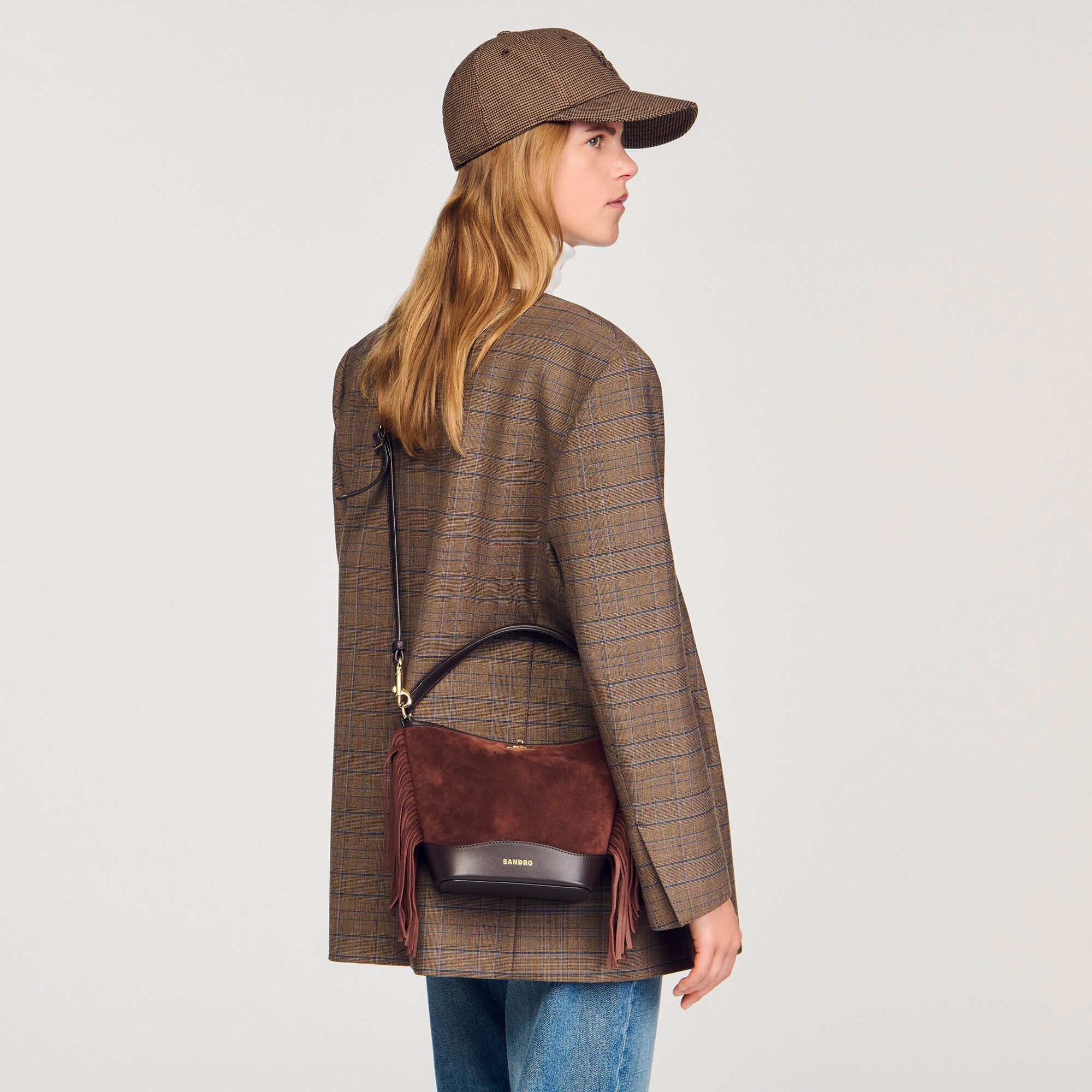 Borsa a secchiello TANGOSO frange