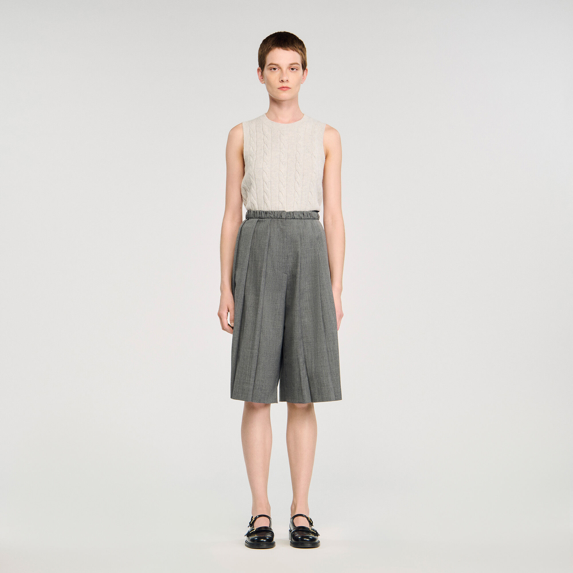 Short lungo plissettato