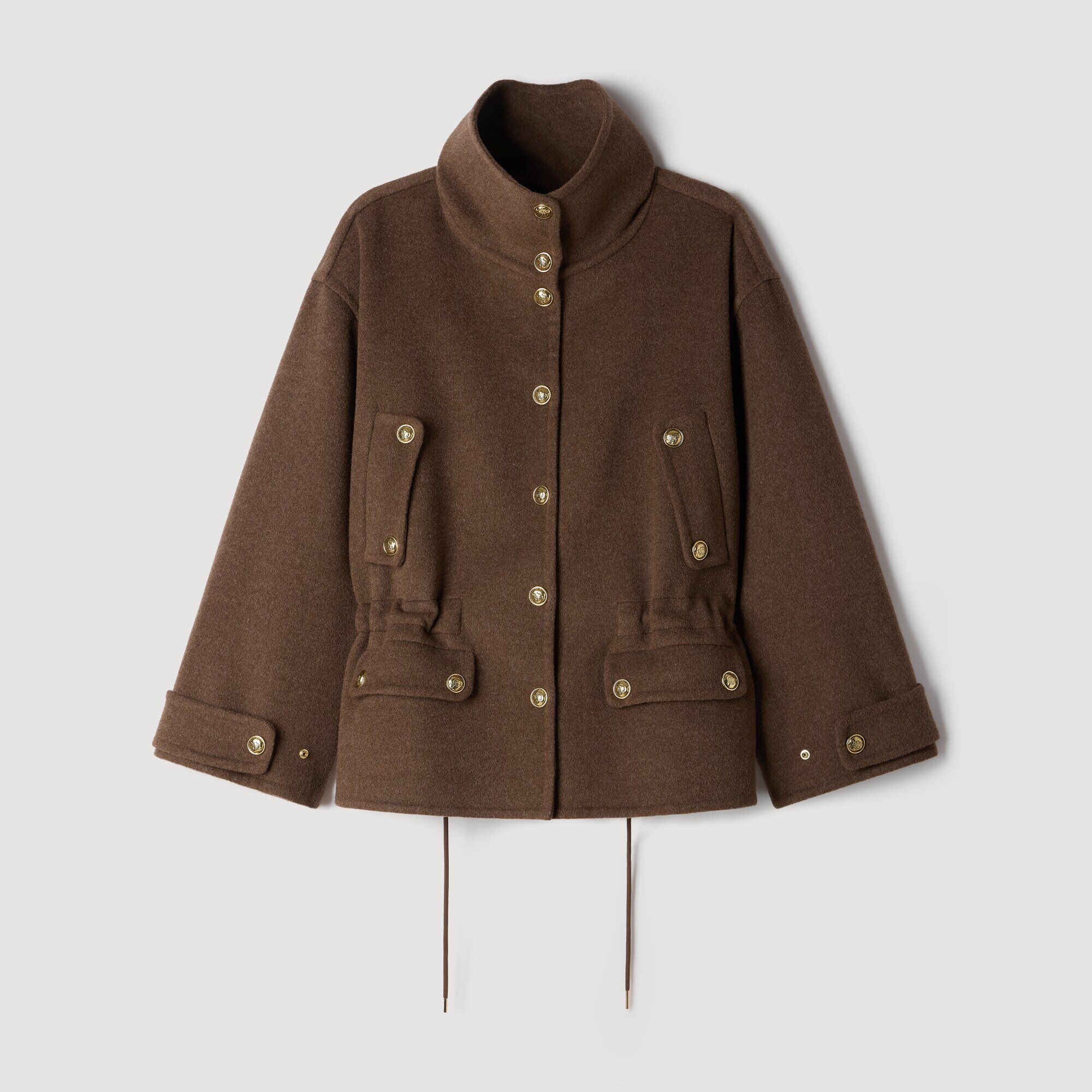 Cappotto double face a collo alto - Donna | Sandro
