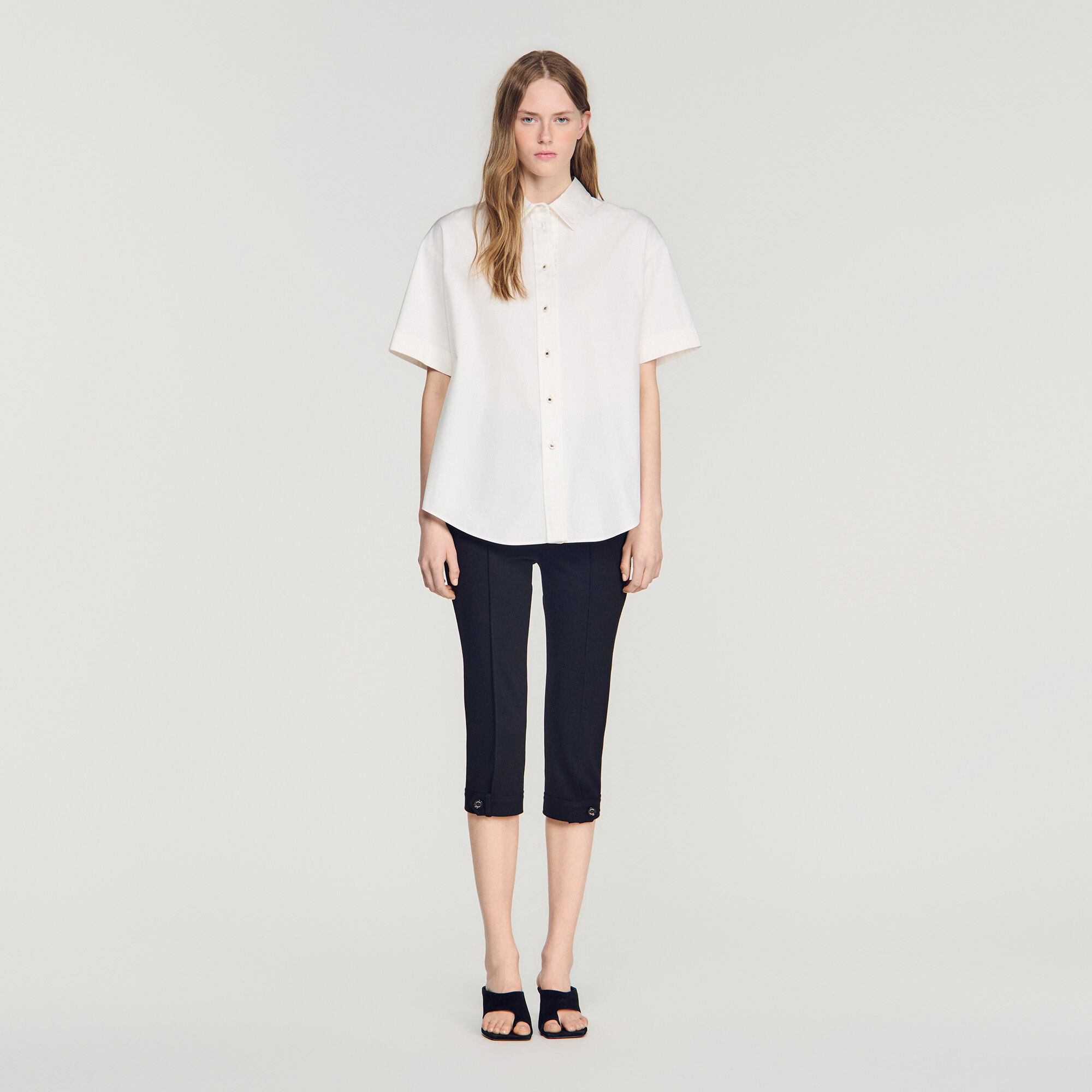 Camicia con retro plissettato