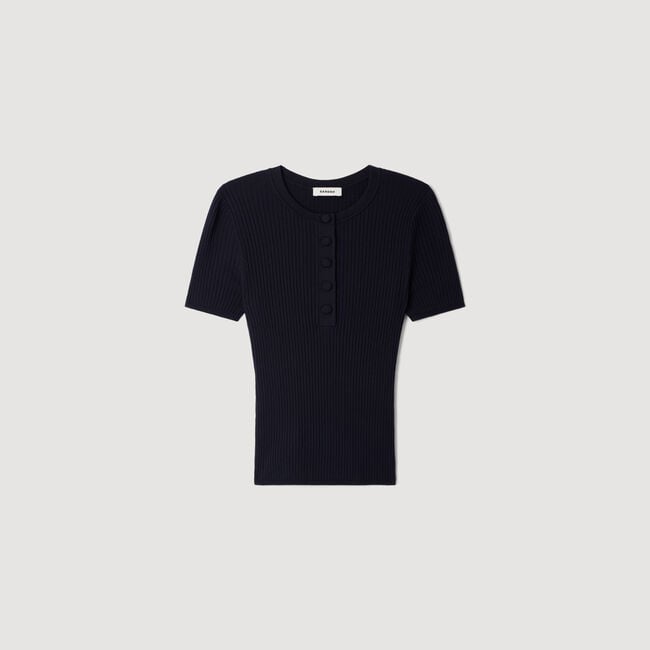 Maglione maniche corte a coste
