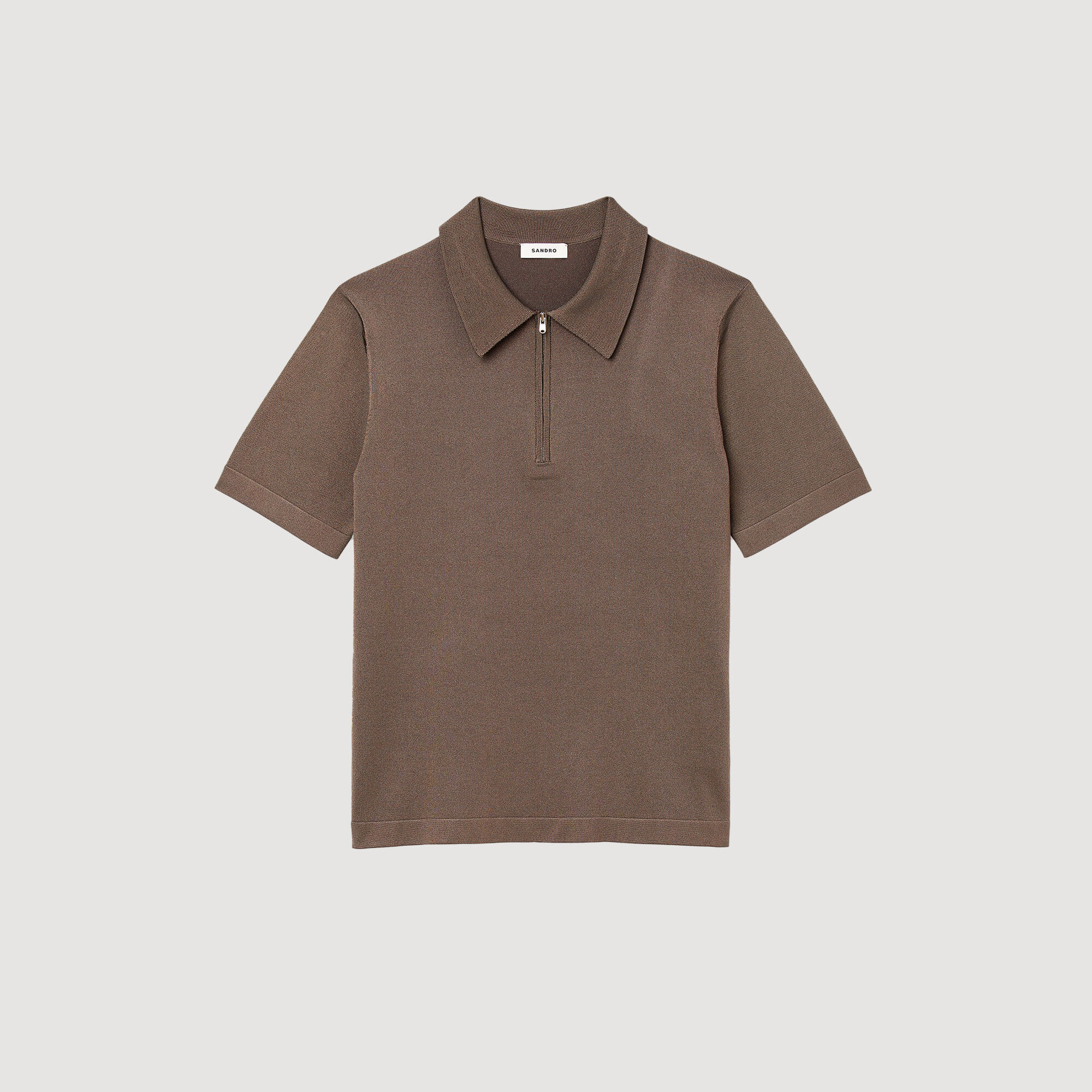 Polo in maglia con colletto con zip
