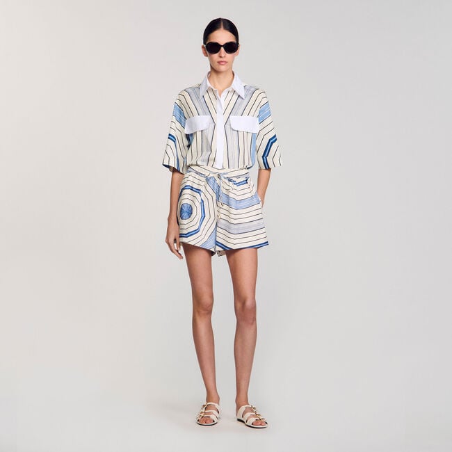 Shorts con stampa a spirali