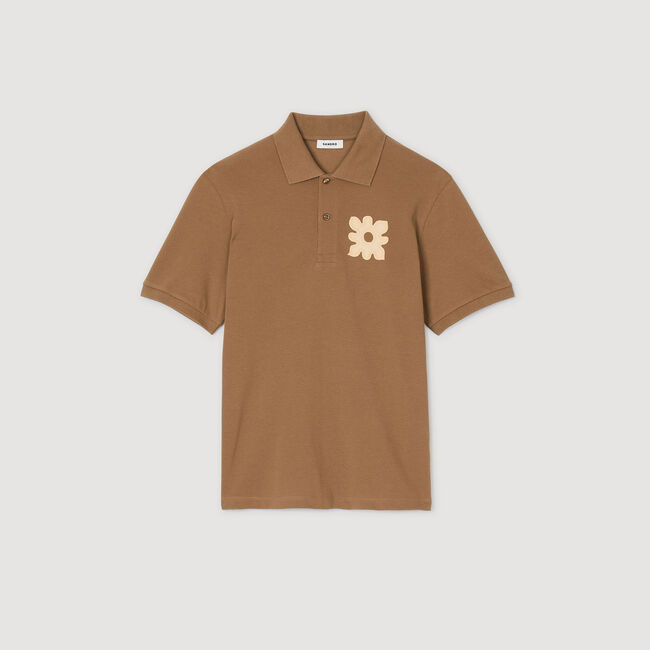 Polo con inserto a fiore