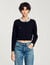 Cardigan con colletto con perline