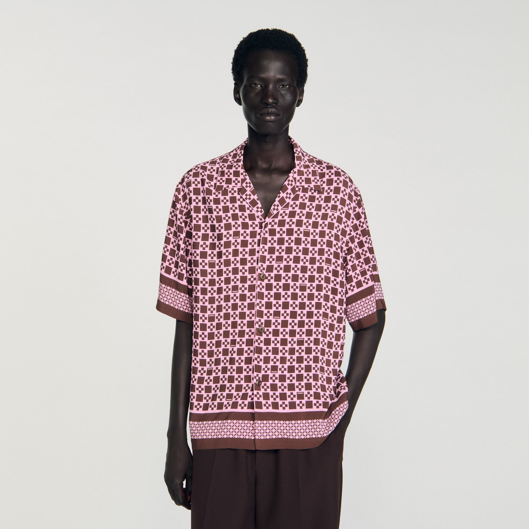 Camicia fluida con stampa Square Cross