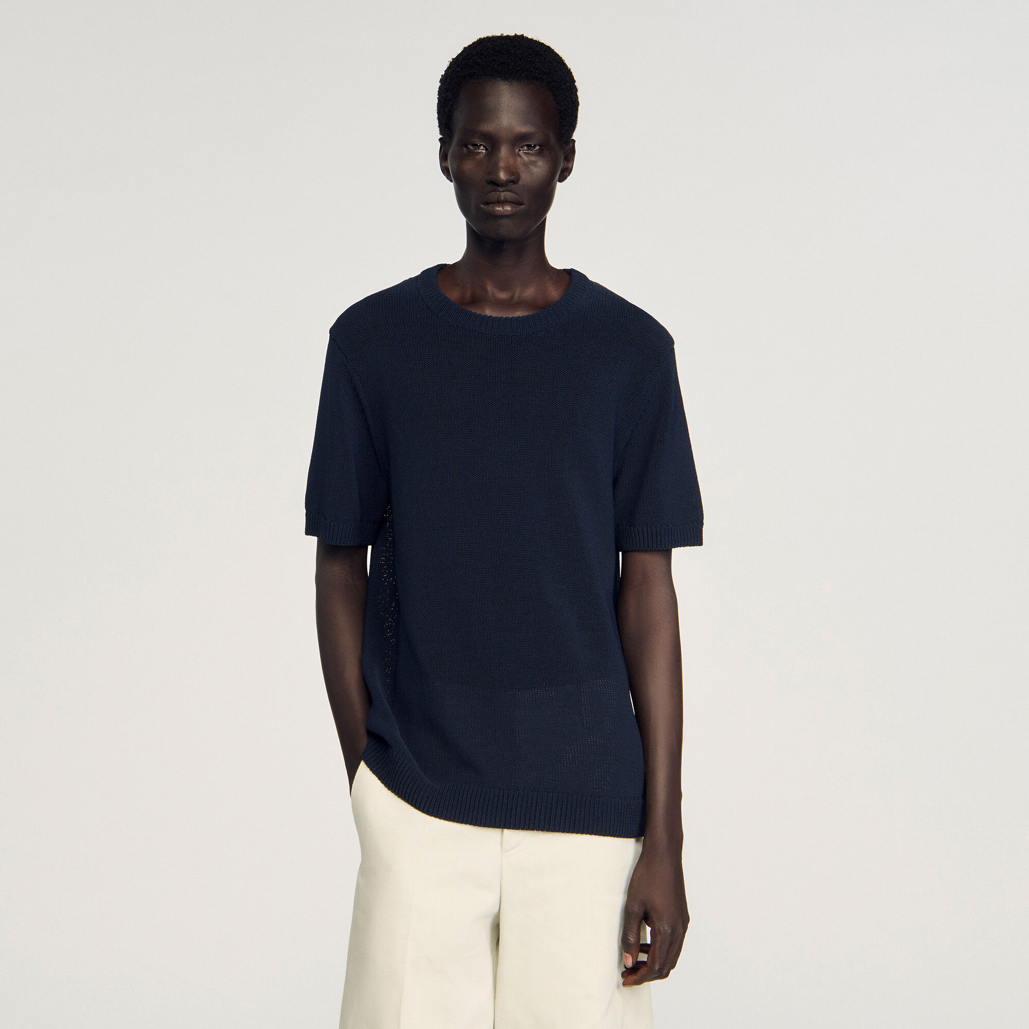 T-shirt in maglia fine