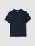 T-shirt con logo in pelle