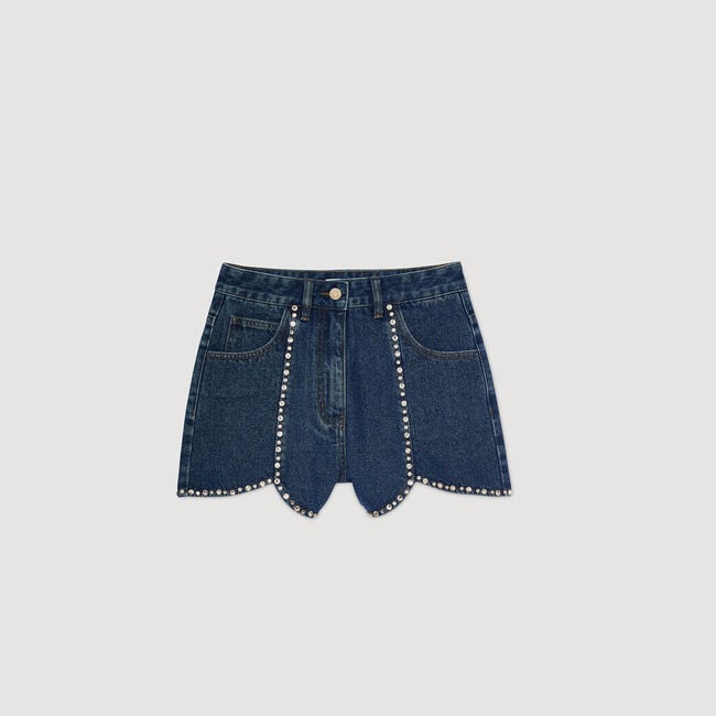 Shorts in denim glitterati