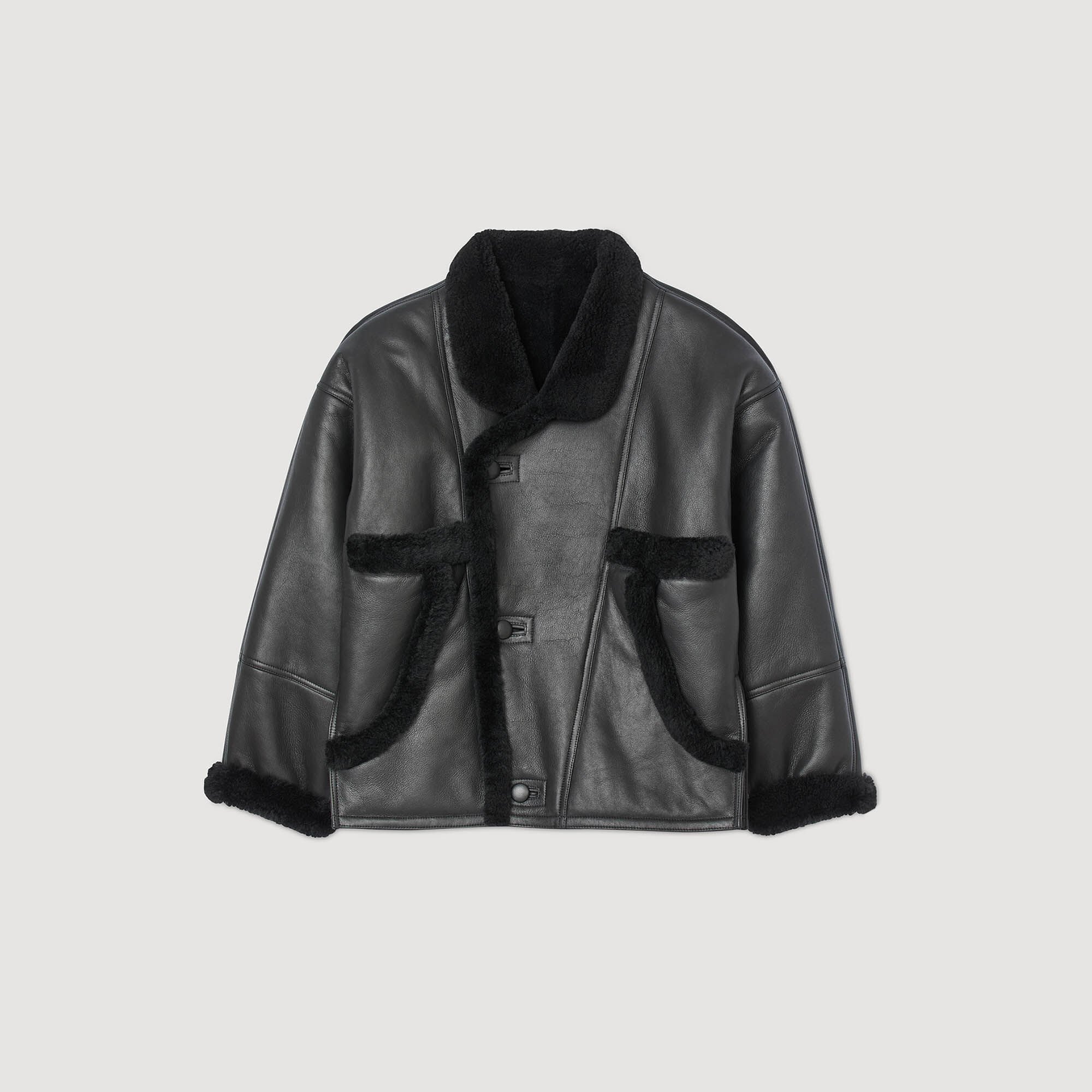 Cappotto corto in scamosciato