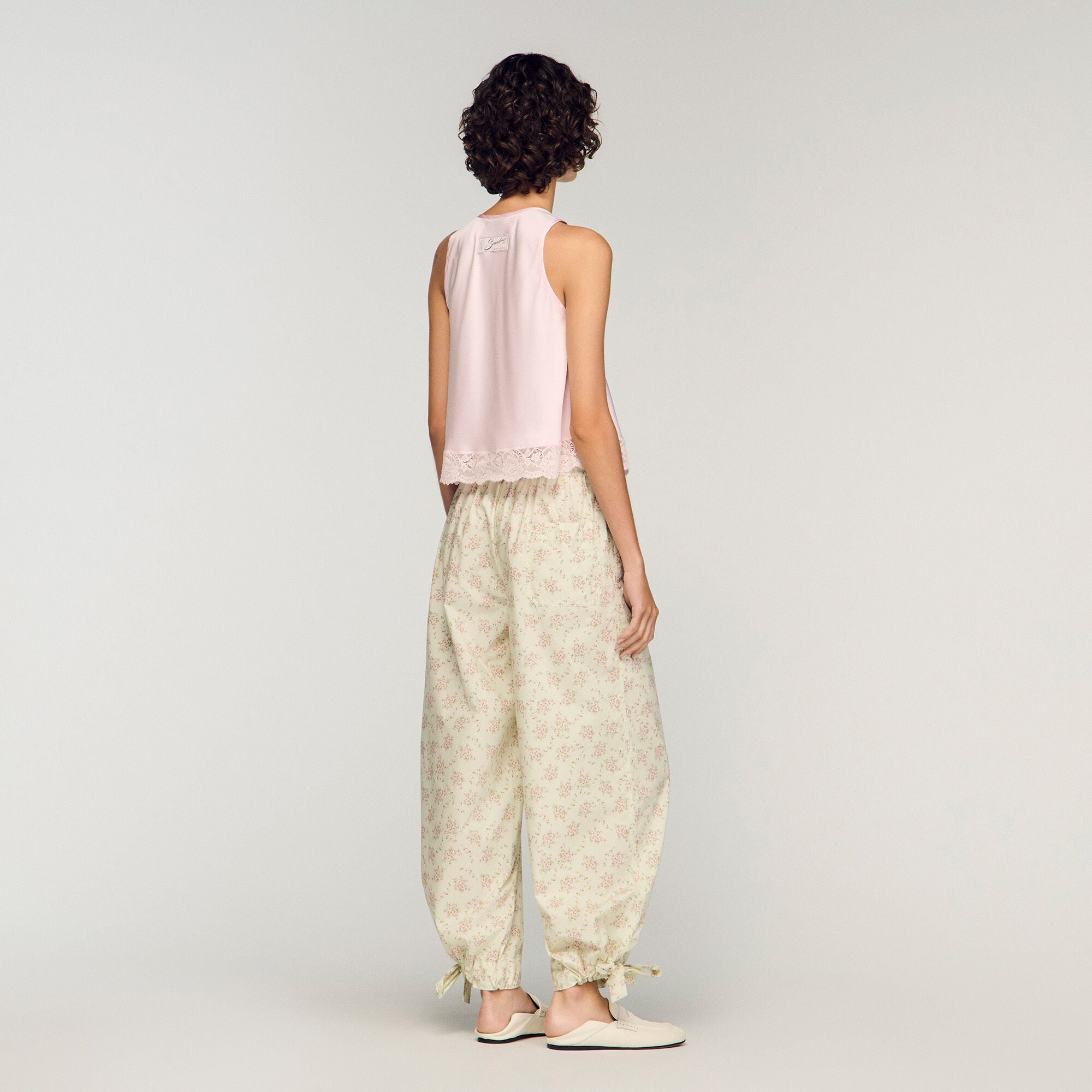 Pantaloni larghi stampa a fiori