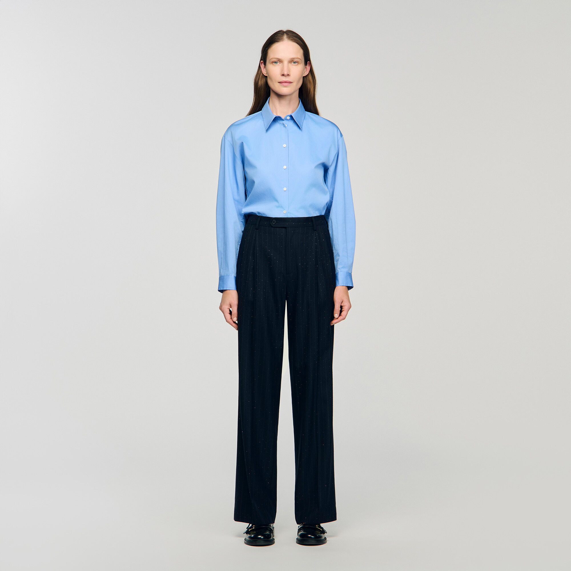 Pantaloni a righe glitterate