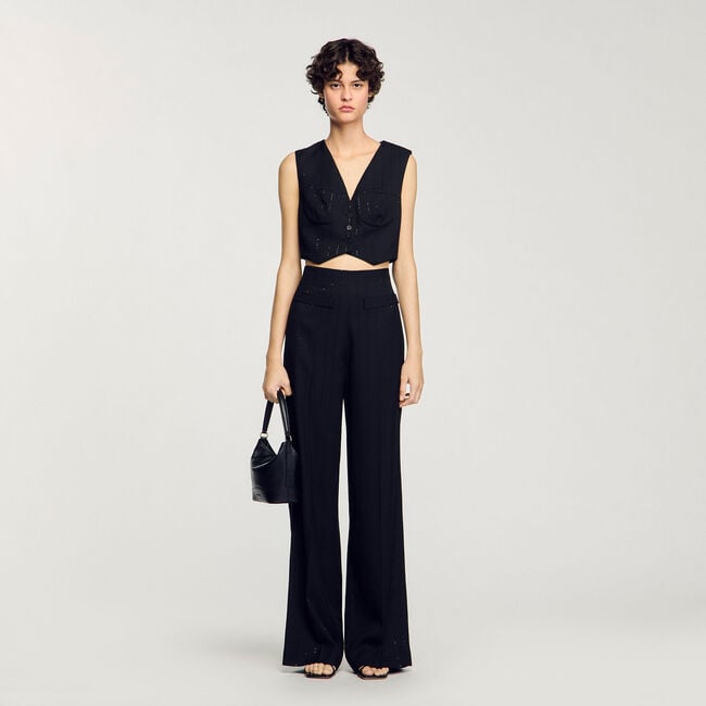 Pantaloni da abito con lustrini