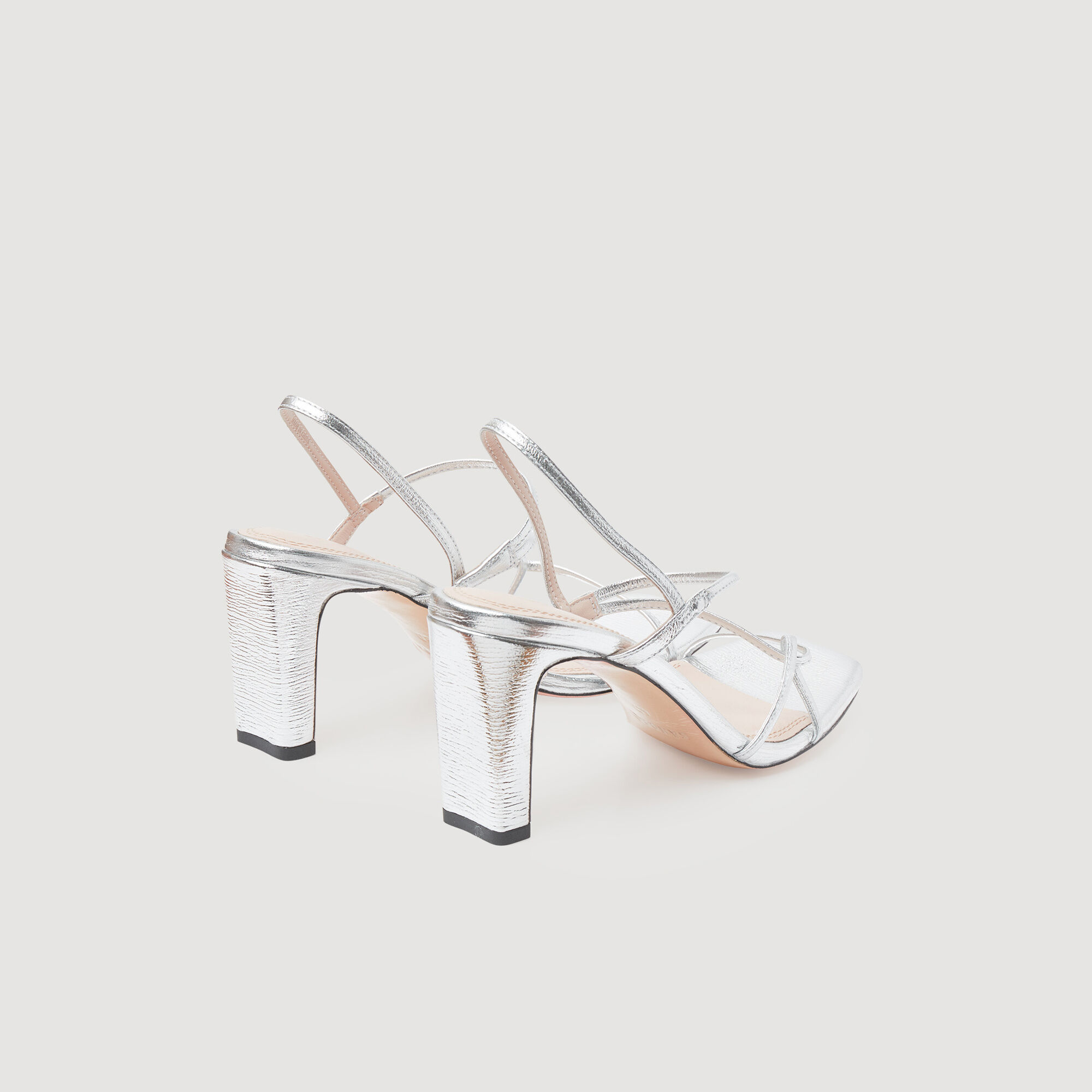 Sandali in pelle metallizzata