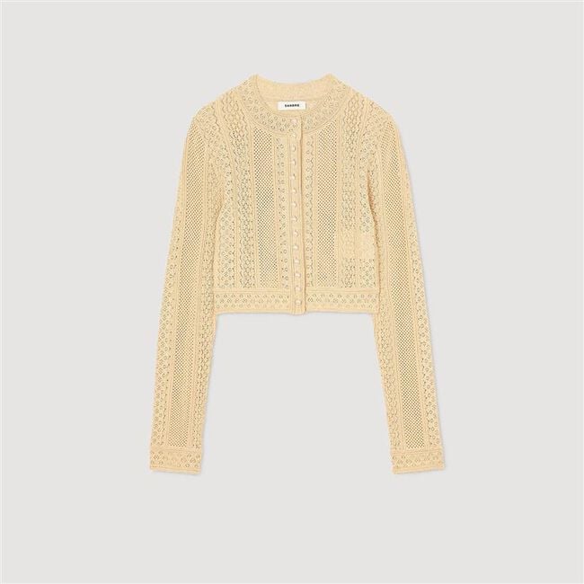Cardigan in maglia pointelle