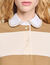 T-shirt righe collo polo glitterato