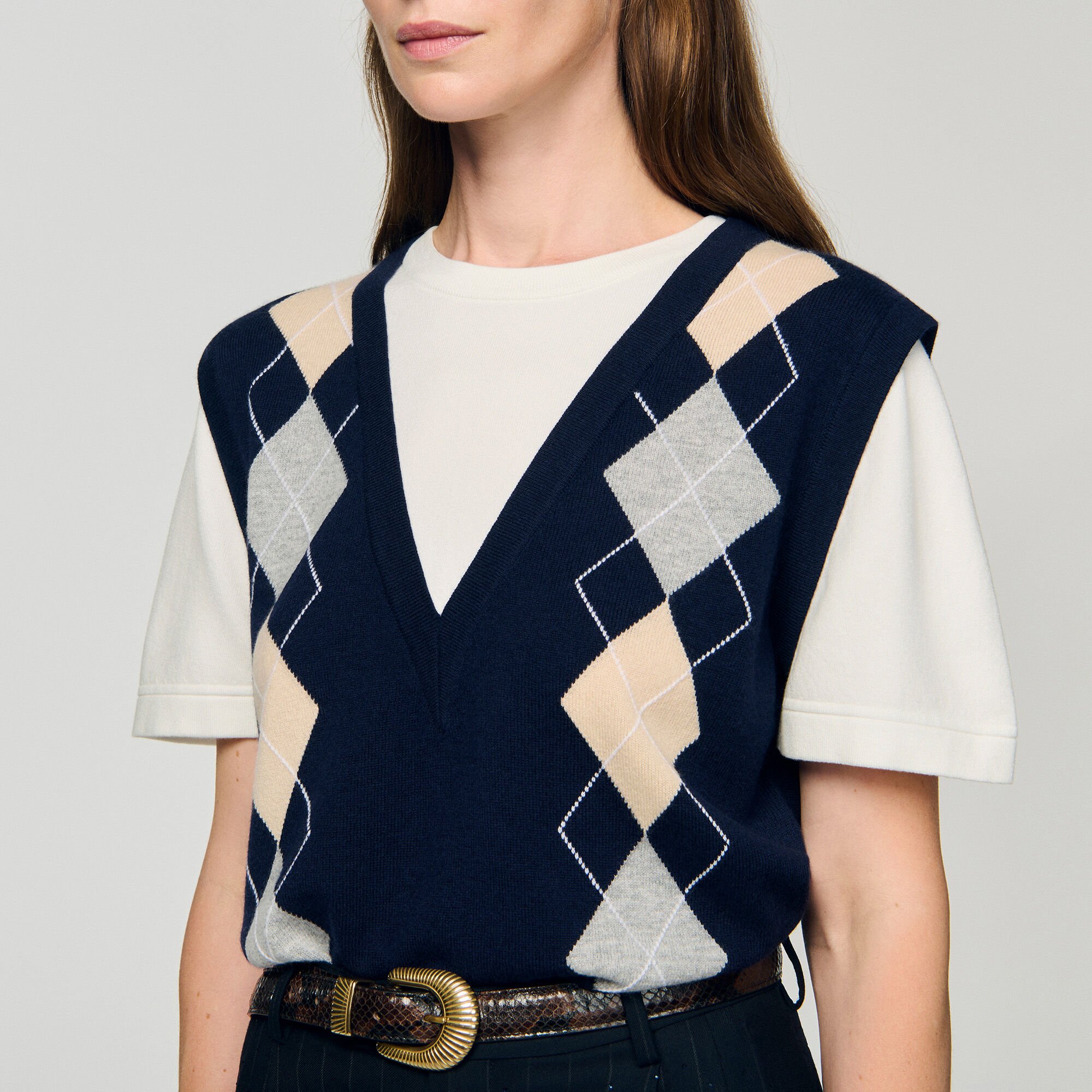 Maglione 2 in 1 a rombi
