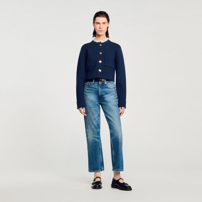 Cardigan colletto volant rimovibile