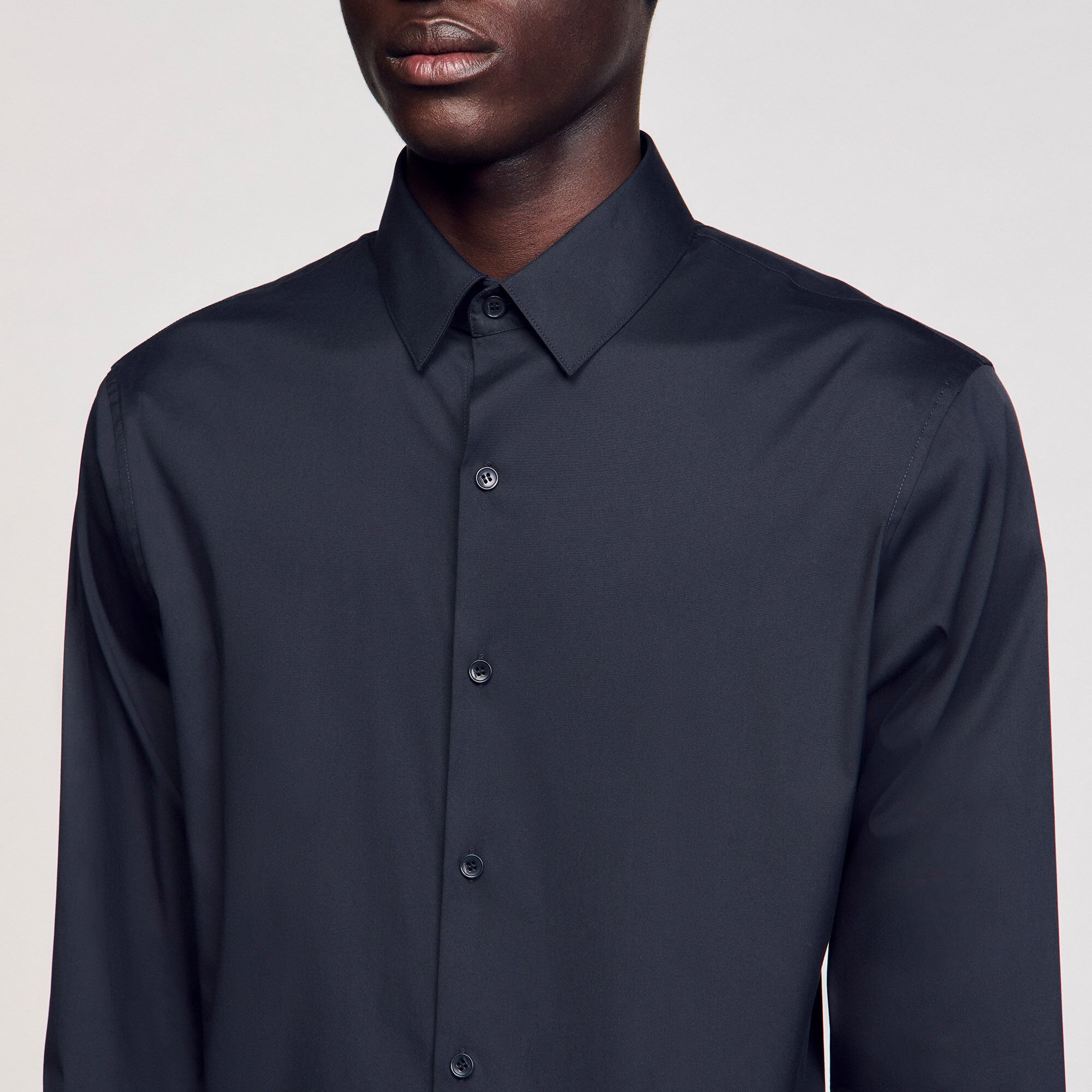 Camicia aderente in cotone stretch
