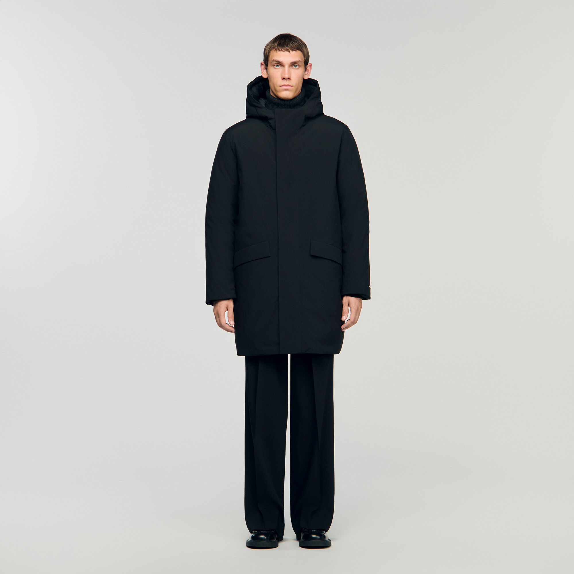 Parka con cappuccio e zip