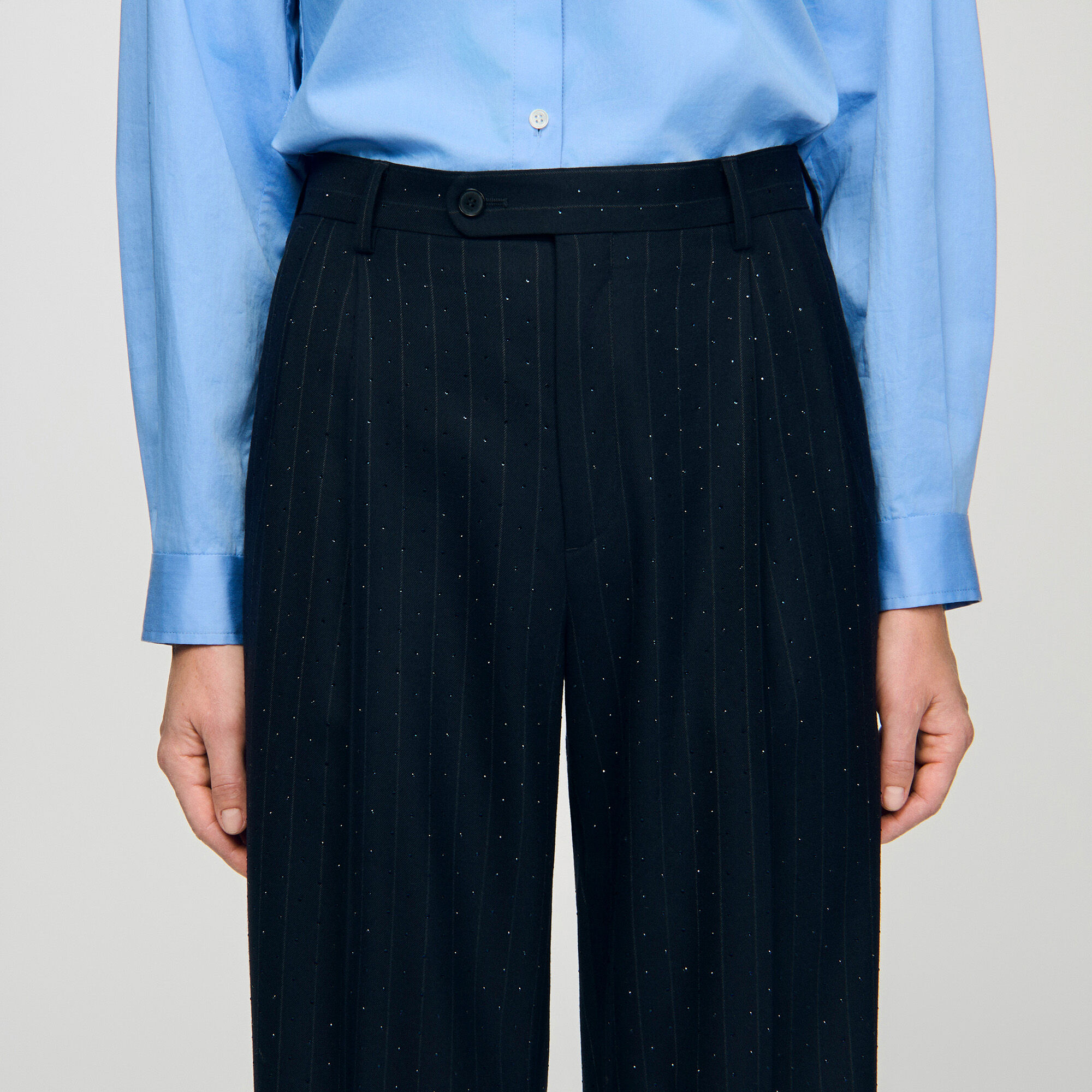 Pantaloni a righe glitterate