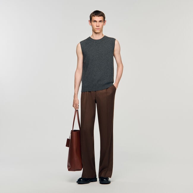 Pantaloni larghi in lana