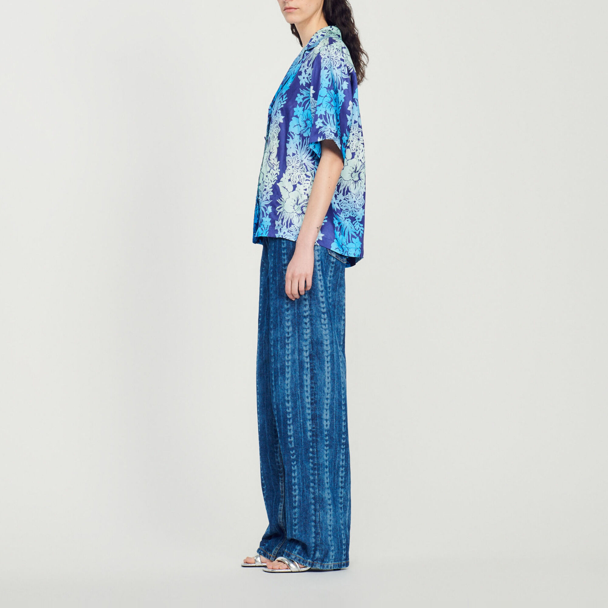 Camicia con stampa hawaiana