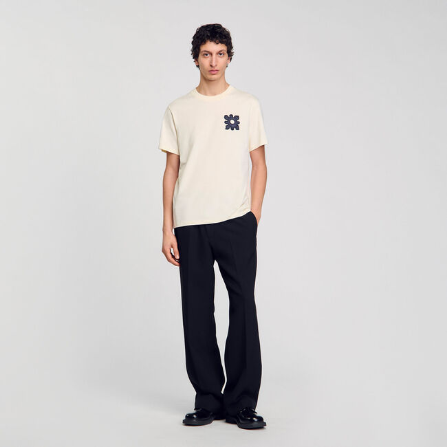 T-shirt con dettaglio a fiore
