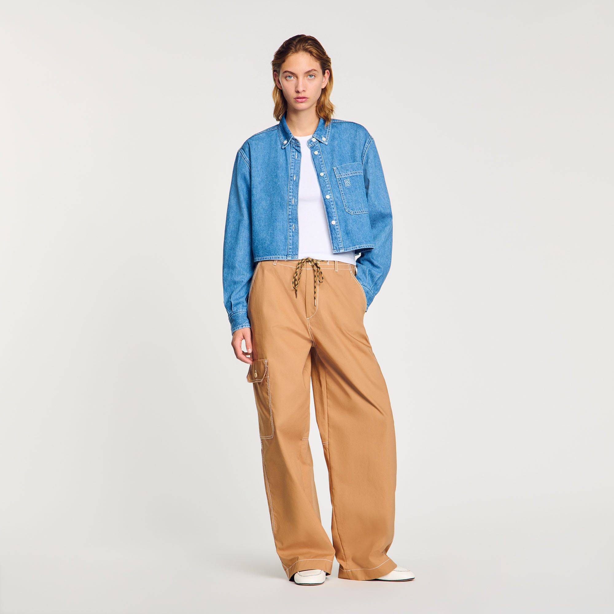 Camicia corta di jeans
