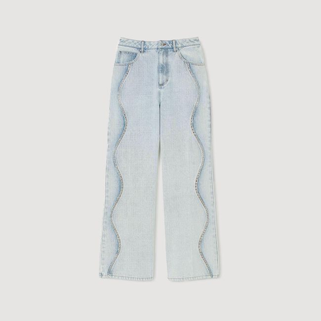 Jeans con fasce glitterate