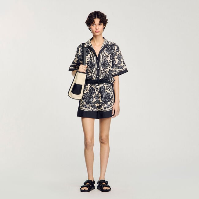 Shorts con stampa a fiori