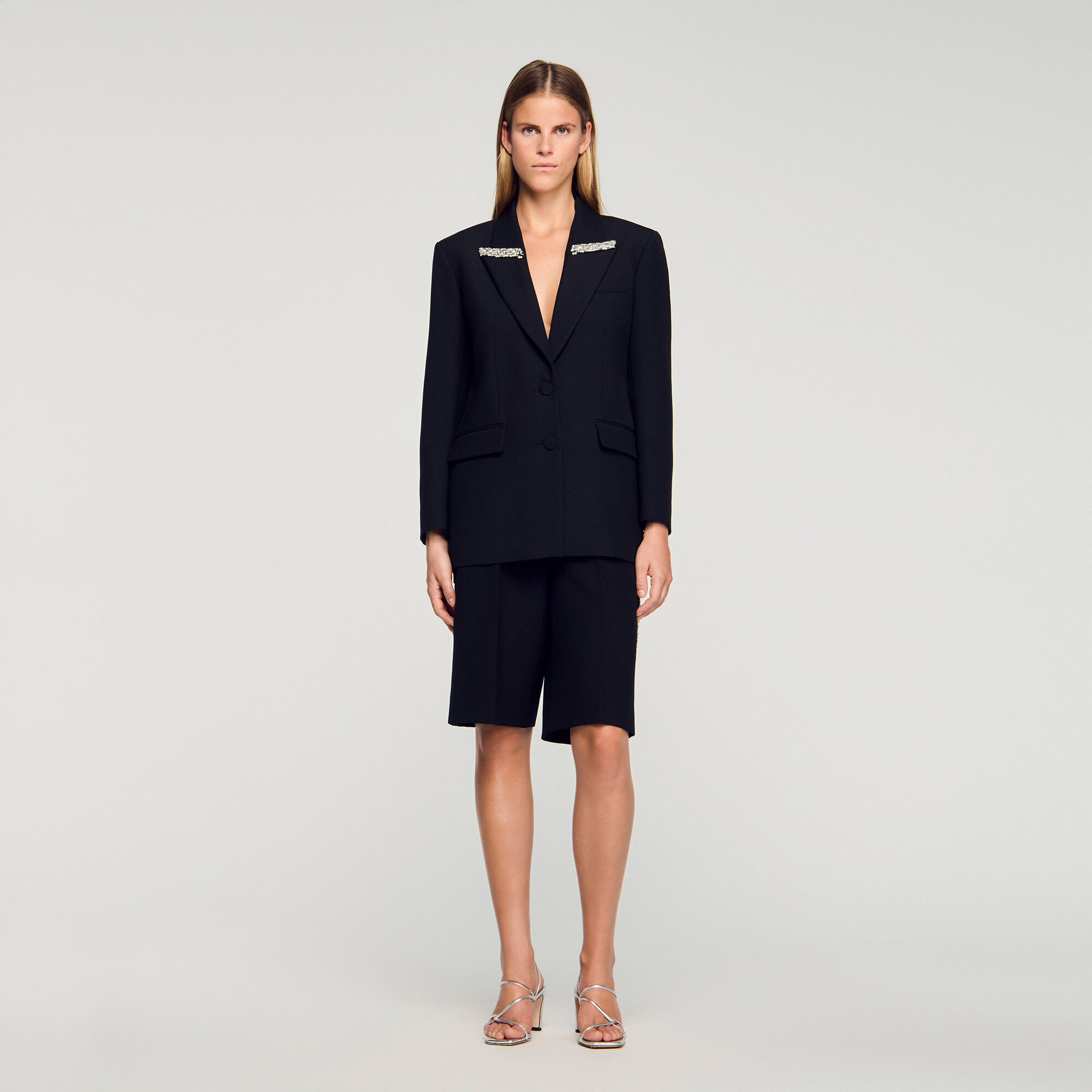 Giacca con colletto glitterato