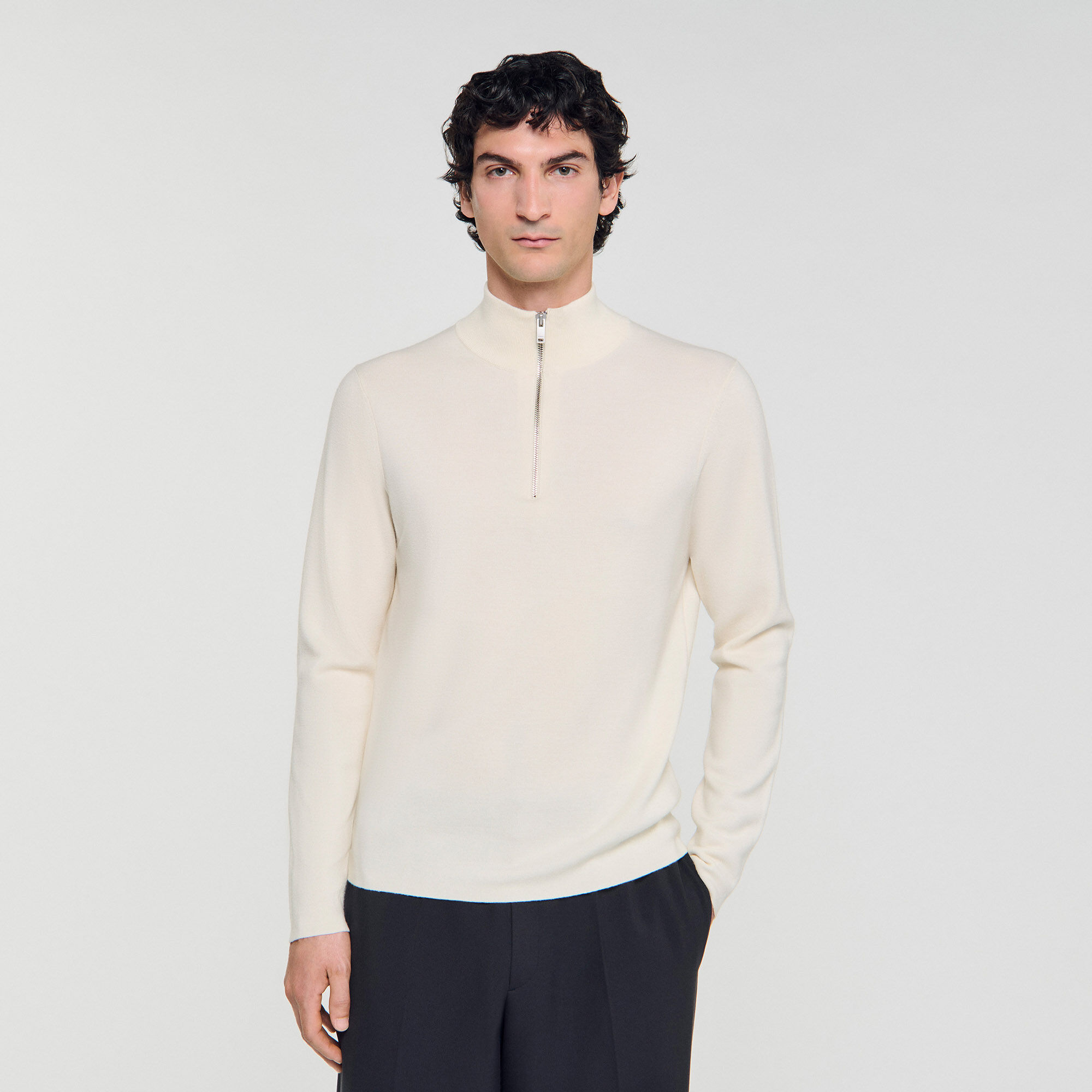 Maglia in lana con collo con zip